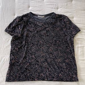 We The Free Velvet Damask Print Short Sleeve Top